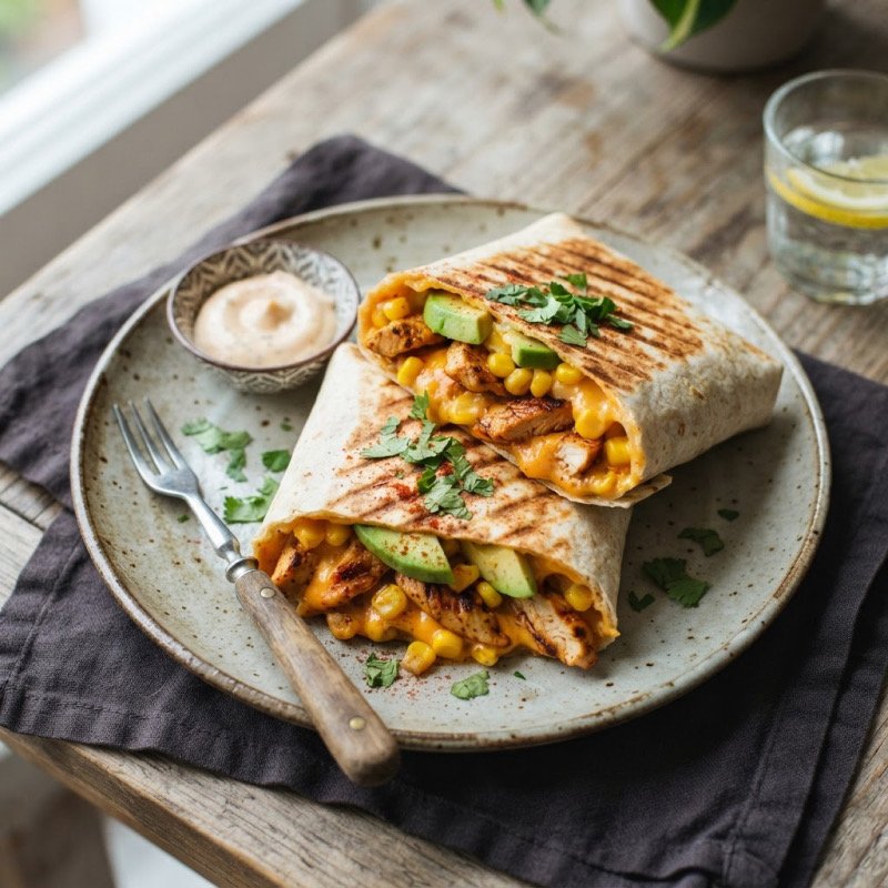 French tacos poulet & sauce cheddar