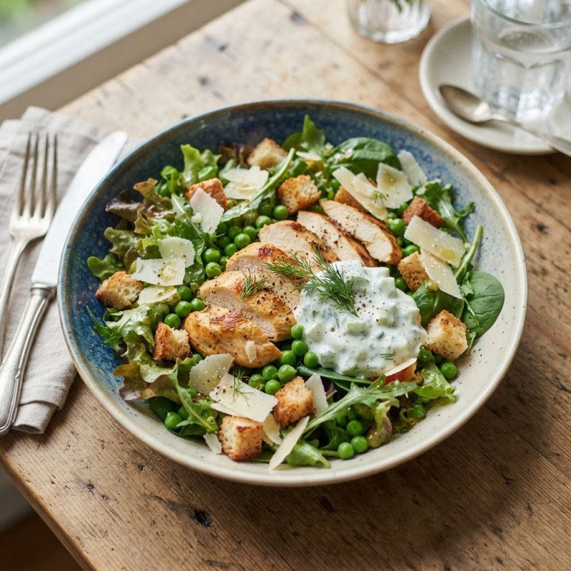 Chicken Salad with Peas & Tzatziki