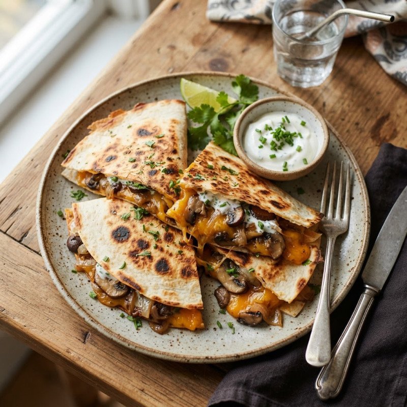 Quesadillas aux champignons