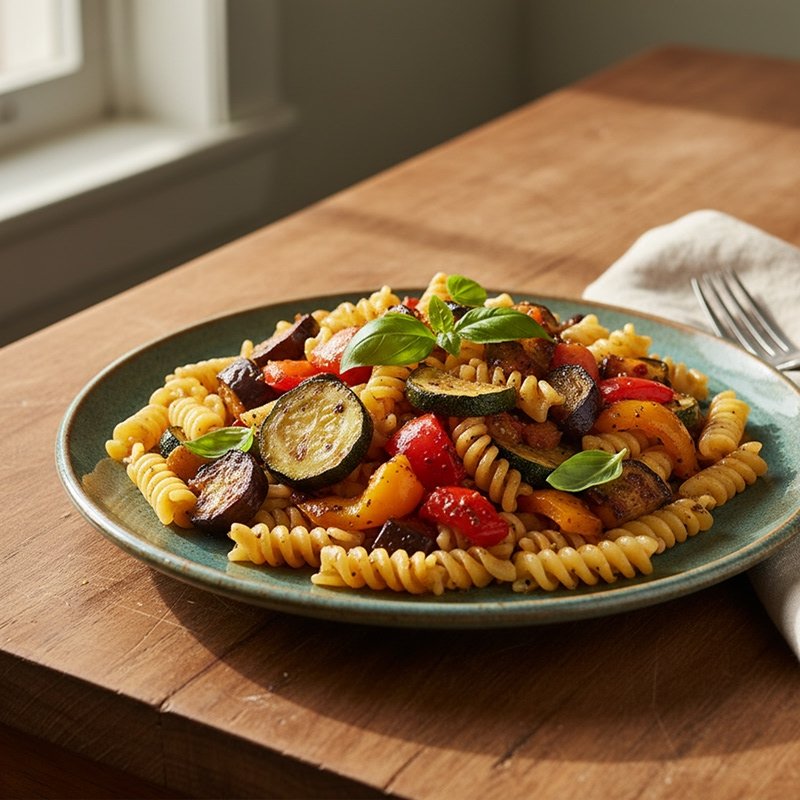 Pâtes aux légumes frits