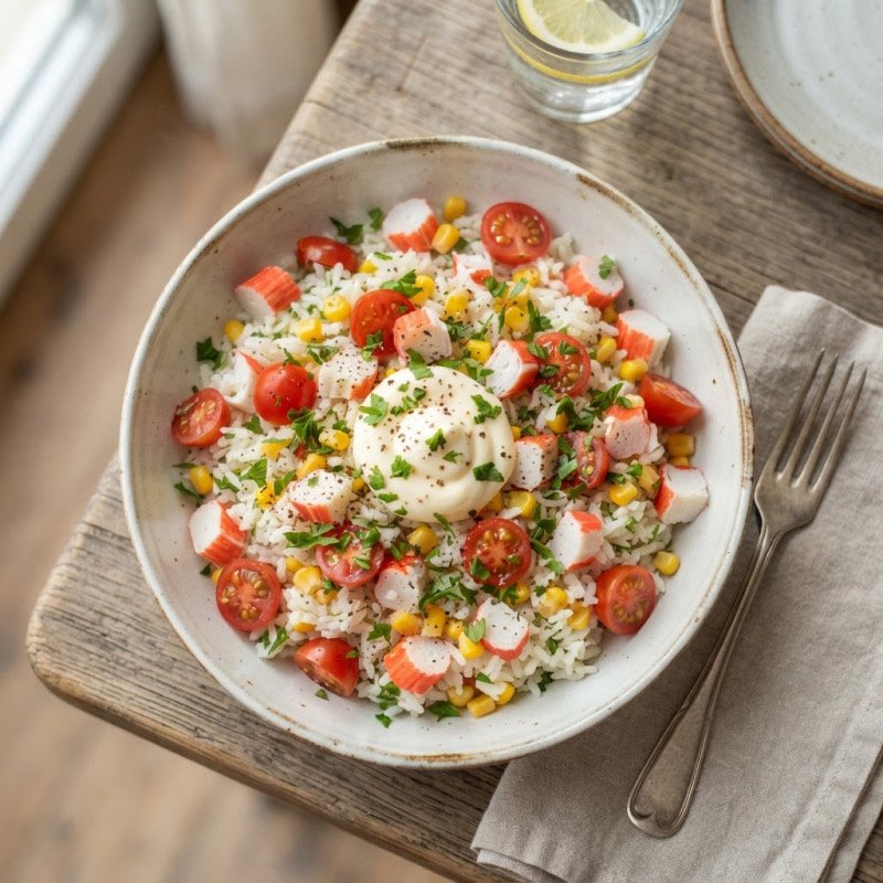 Salade de riz au surimi