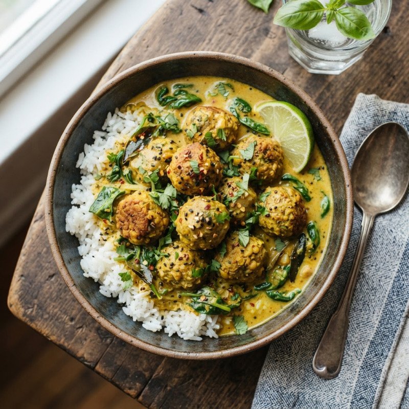 Curry & boulettes végé